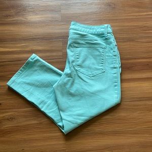 St John’s Bay mint cropped jeans women size 8p mint green